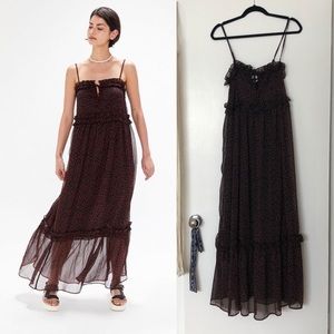 UO Carly Chiffon Ruffle Maxi Dress